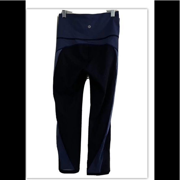 Lululemon Athletica Sz 4 Tight Breathe Easy Mesh See Through Crop Leggings - Picture 2 of 9